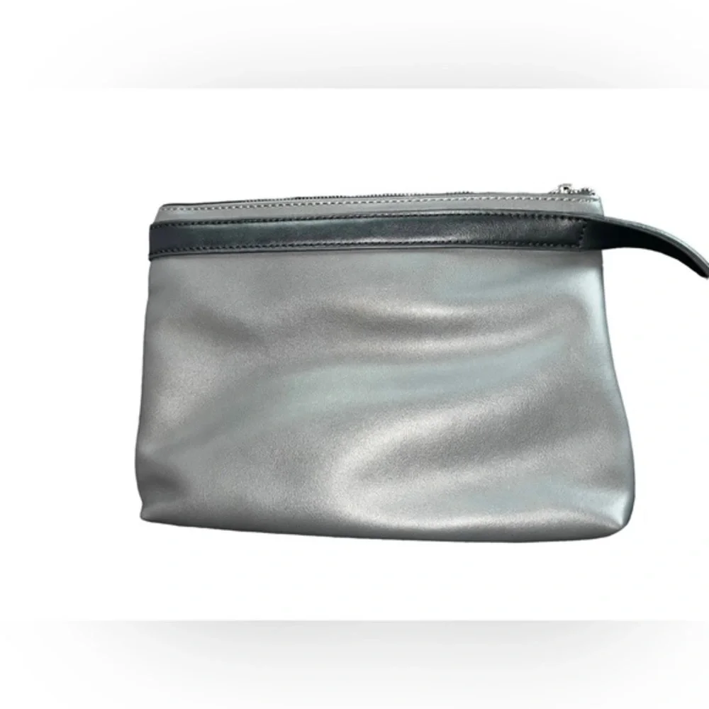 Kendall + Kylie Wristlet Clutch Purse Blue & Black Oversized‎ Cosmetic Bag